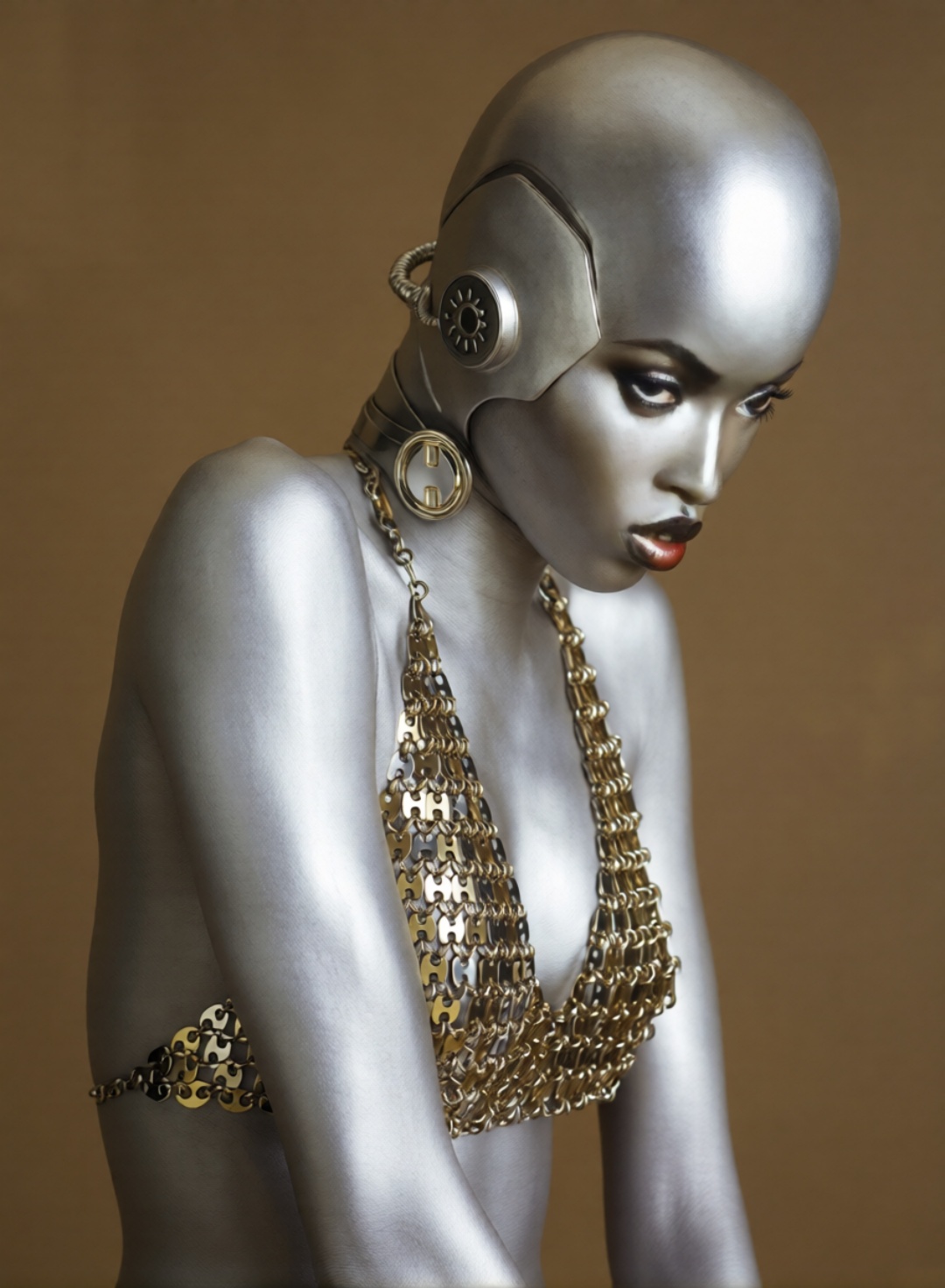 Naomi Cambel Gynoid - Paco Rabanne - Elle France 1997 02 .jpg